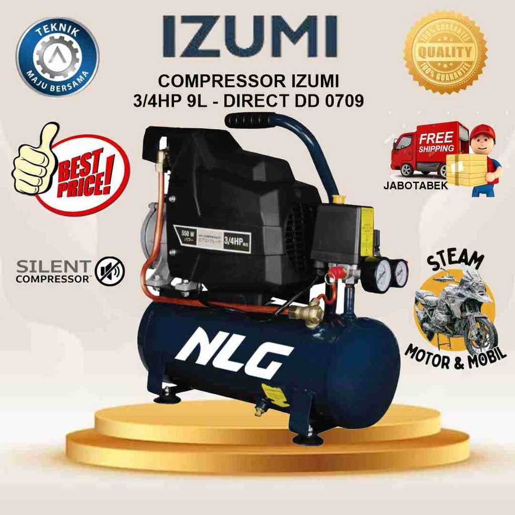 COMPRESSOR IZUMI NLG 3/4HP OL 40M/ KOMPRESOR 220V/KOMPRESOR 1 PHASE KOMPRESOR STEAM MOTOR MOBIL SILE