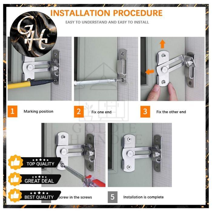 Grendel Overpal Gembok Selot Slot Pintu Cantolan Gembok Grendel Siku Kait Slot Pintu Geser Lemari