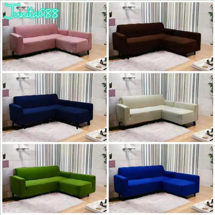 Cover sofa bentuk L PUTUS / Sarung PENUTUP SOFA L putus elastis