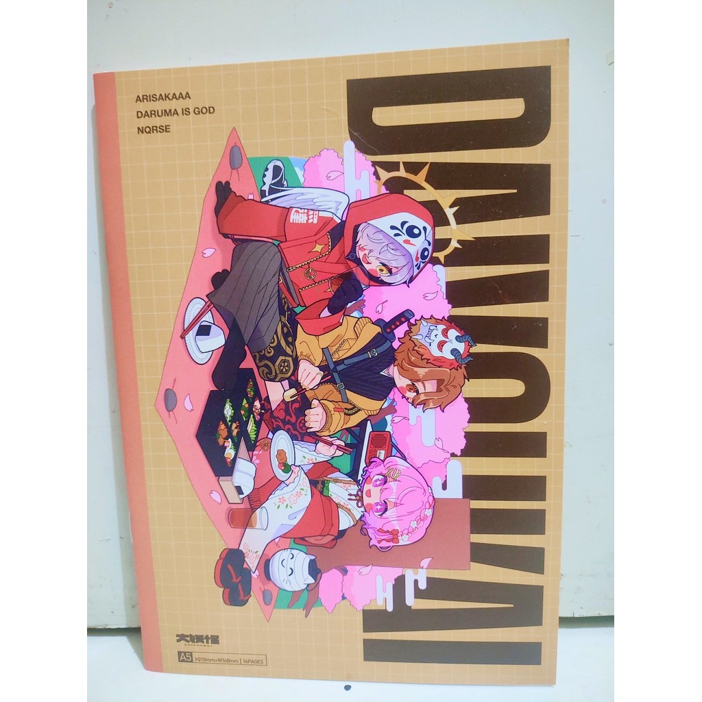 Daiyokai Lawson Collaboration A5 Notebook Arisaka Daruma Nqrse  Crazy Racoon Original Japan