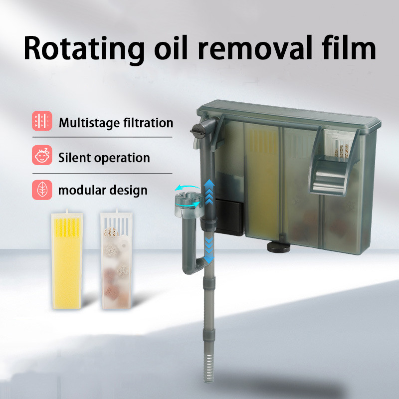 Fish Tank Filters External Aquarium Filter Waterfall Hang on Oxygenate Filter Three-in-one Aquarium