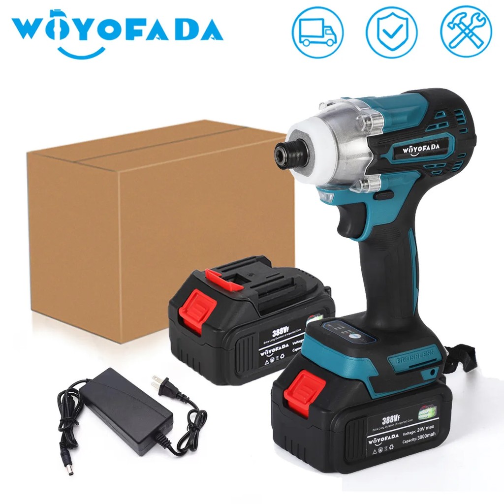 Obeng Listrik 18V Obeng Tanpa Kabel Tanpa Sikat Bor Impact Driver Impact Driver Isi Ulang untuk Bate