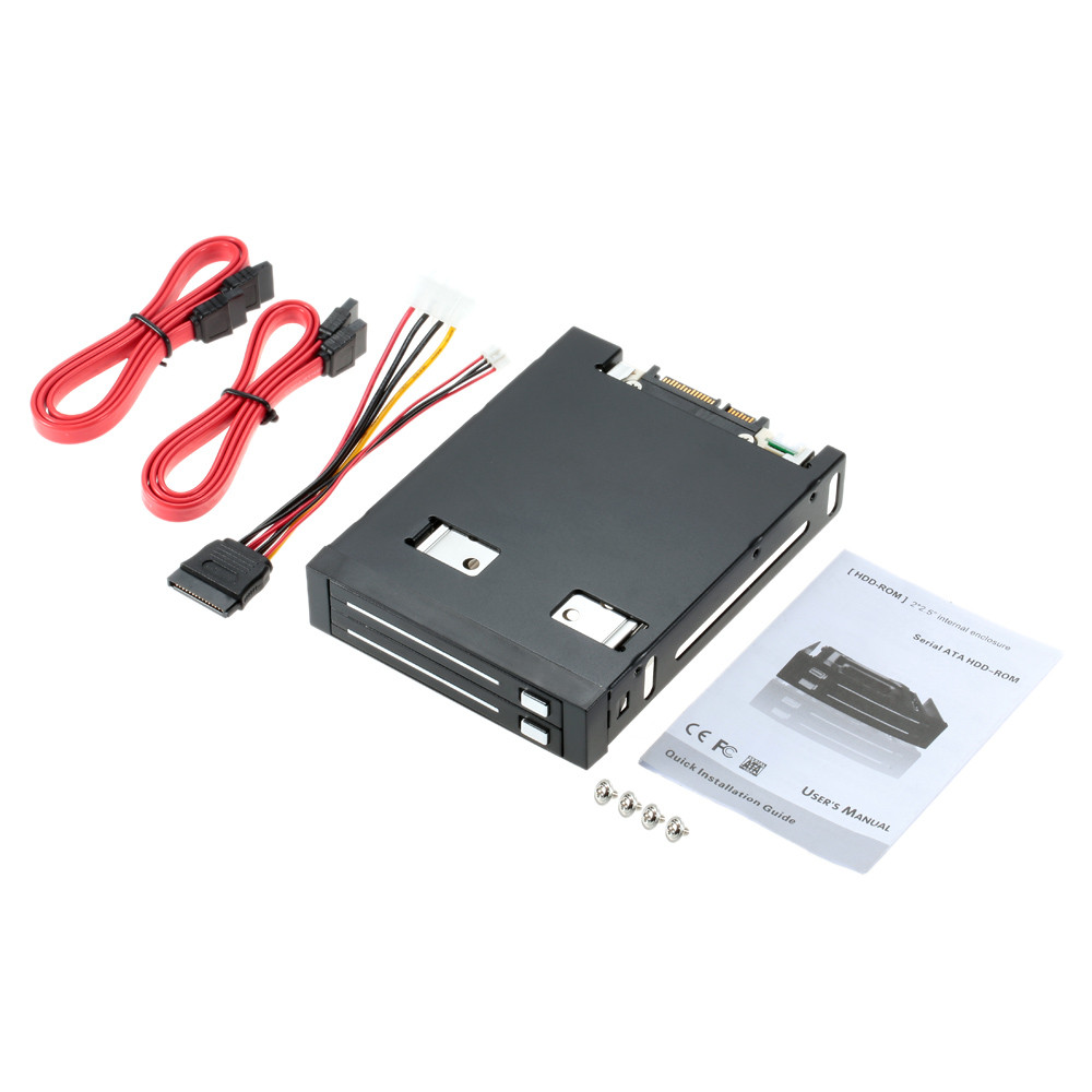 Dual Bay 2.5" Inch SATA III Hard Drive HDD & SSD Tray Caddy Internal Mobile Rack Enclosure Docking