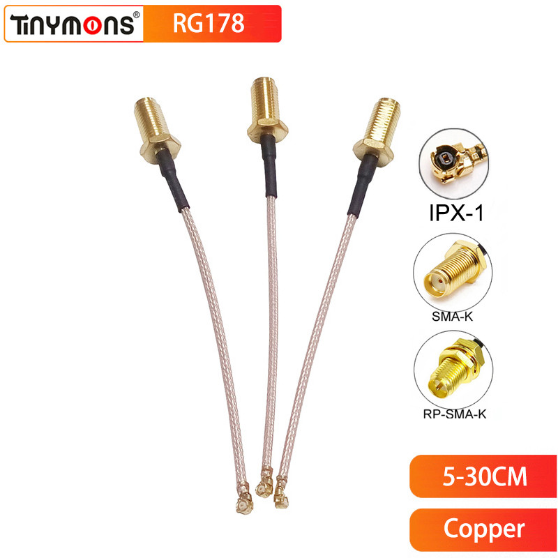 1PC SMA RP-SMA to IPX RG178 Cable SMA Female to uFL u.FL IPX1 IPX-1 Adapter RF Coaxial Pigtail WIFI