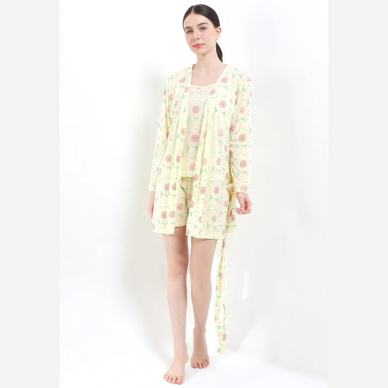 Anne Wintours Kimono Sexy Seksi Rib Tanktop Hot Pants Sleepwear Wanita