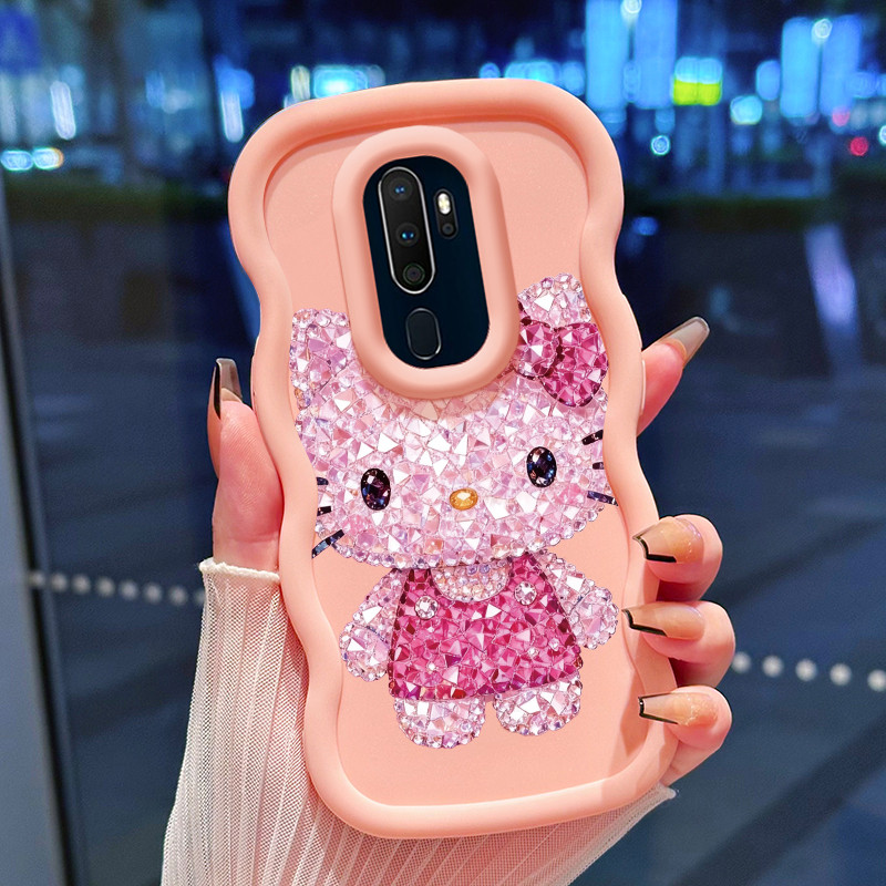 Casing Untuk OPPO A5 2020 A9 2020 Case Casing pola kucing berlian Kasing HP Cesing lunak Kasing Maca