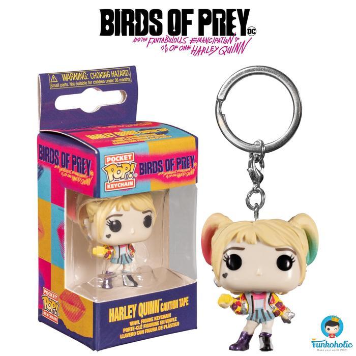 BERGARANSI Funko Pocket POP Keychain Birds of Prey - Harley Quinn Caution Tape