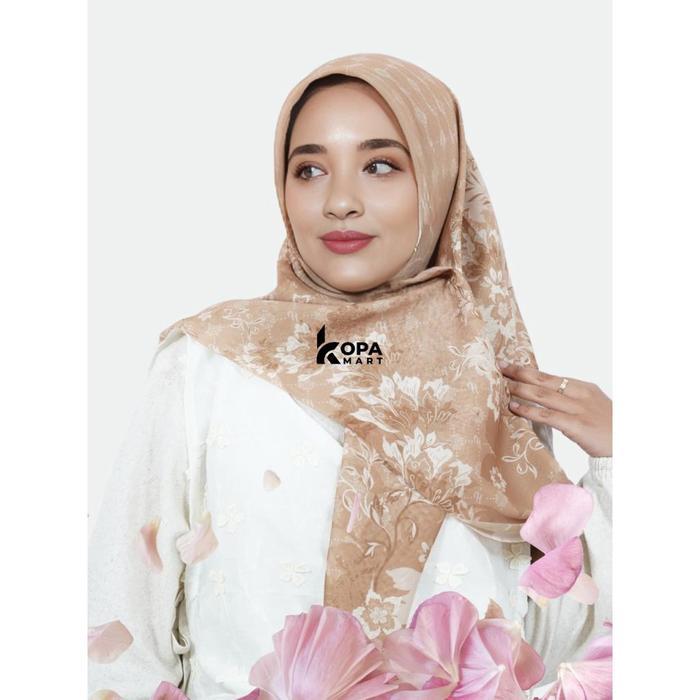 TERLARIS Kopamart - Hakaera Hijab Segi Empat Khadijah Kerudung Printing Premium Digital Peanut