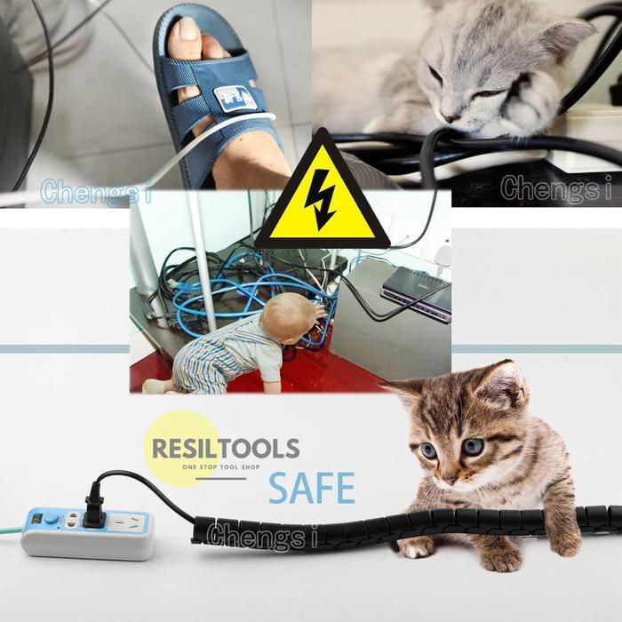 Cable Protector Spiral 40 mm Selang Pembungkus Kabel Protektor Clip