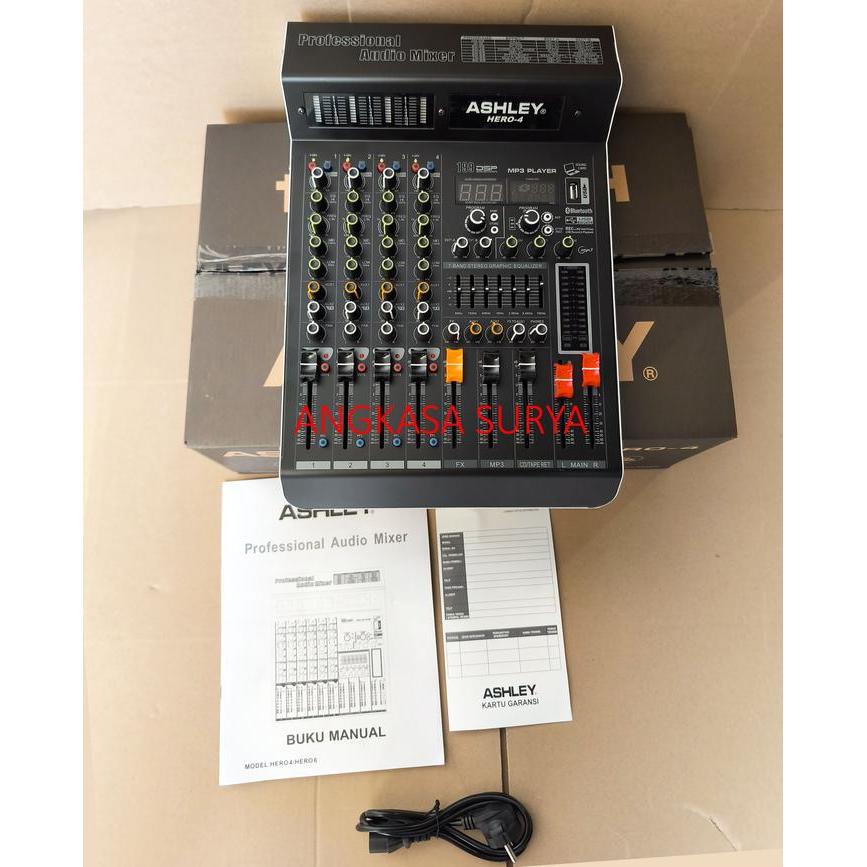 Mixer ASHLEY HERO 4 ORIGINAL / Mixer Audio ASHLEY HERO4 Original 4 Channel Reverb 199 Dsp