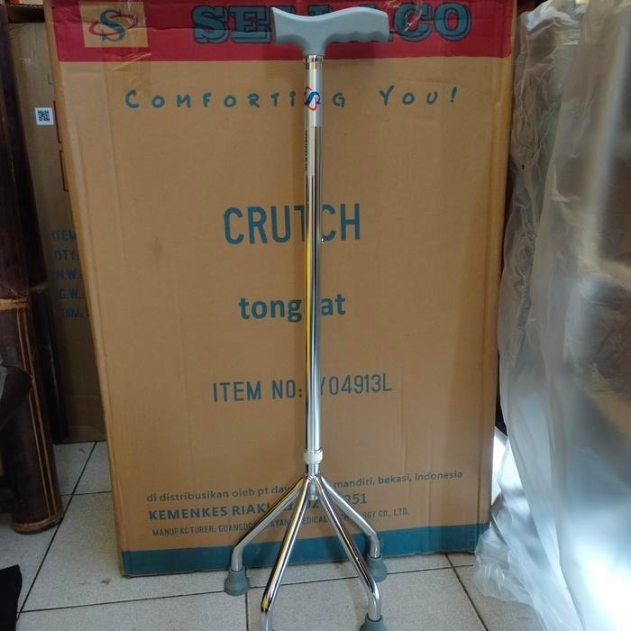 Ready Tongkat Kaki 4 Stainless RMS Kemenkes/Tongkat Jalan Orang Tua Lansia