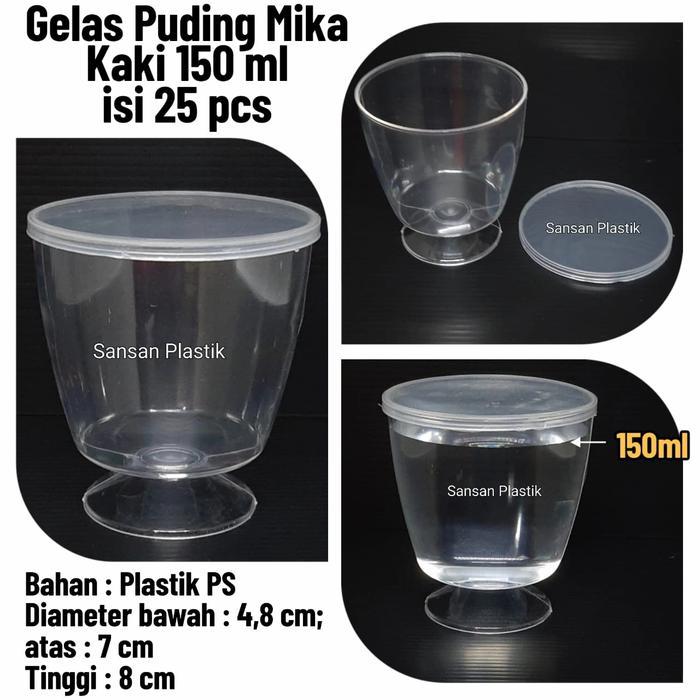 Gelas Puding Mika Kaki 150Ml / Cup Puding 150Ml Mika Kaki Gojek Grab