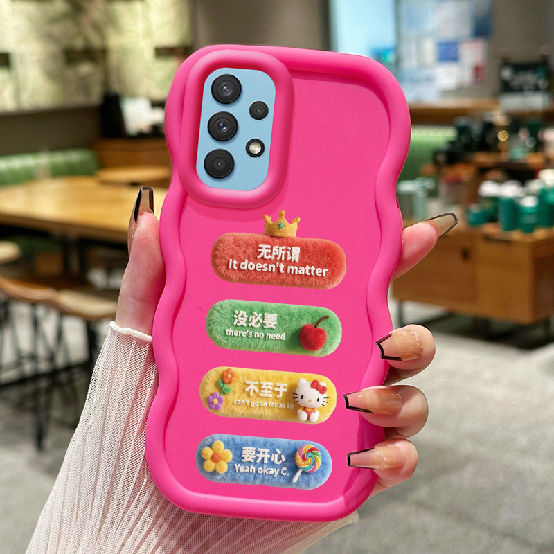 Casing Untuk Samsung A32 A31 A33 5G Case Casing Label berbulu pola HP Cesing lunak Silikon Softcase 