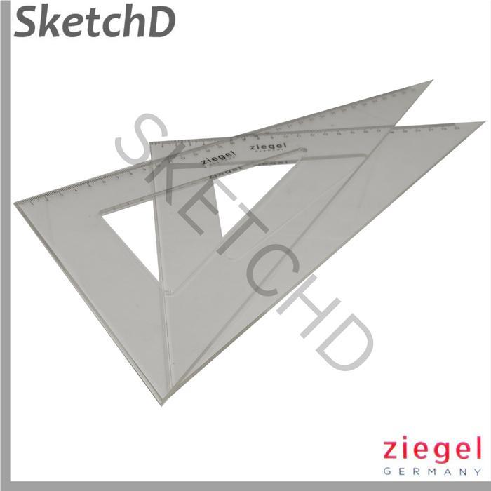 Best Seller Penggaris Mistar Segitiga Set 23/33 No 12 Ziegel Triangle Ruler Original