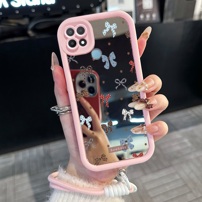 Casing Hp untuk OPPO A15 A15s A35 4G Case Casing busur pola Silikon Softcase Kasing HP tali gantung 