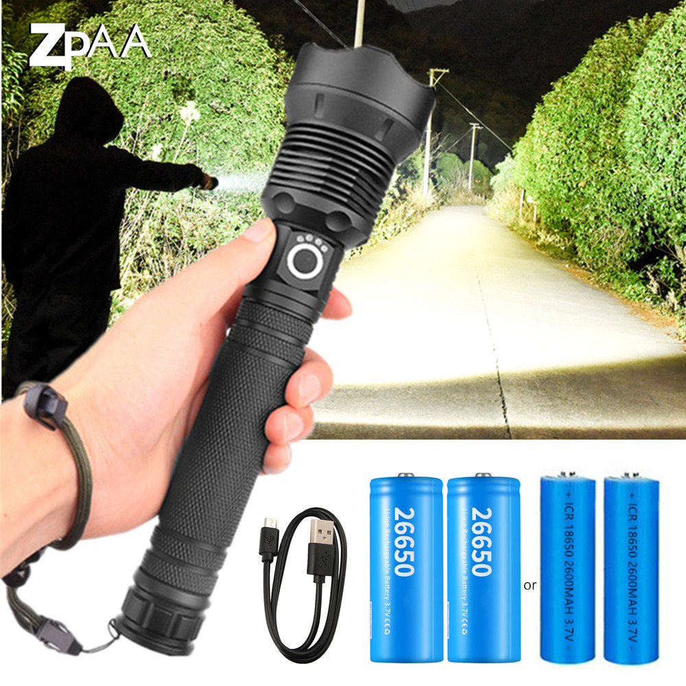 USB Powerful xhp70.2 Flashlight Torch Super Bright Rechargeable Zoom LED Tactical Torch xhp70 18650 
