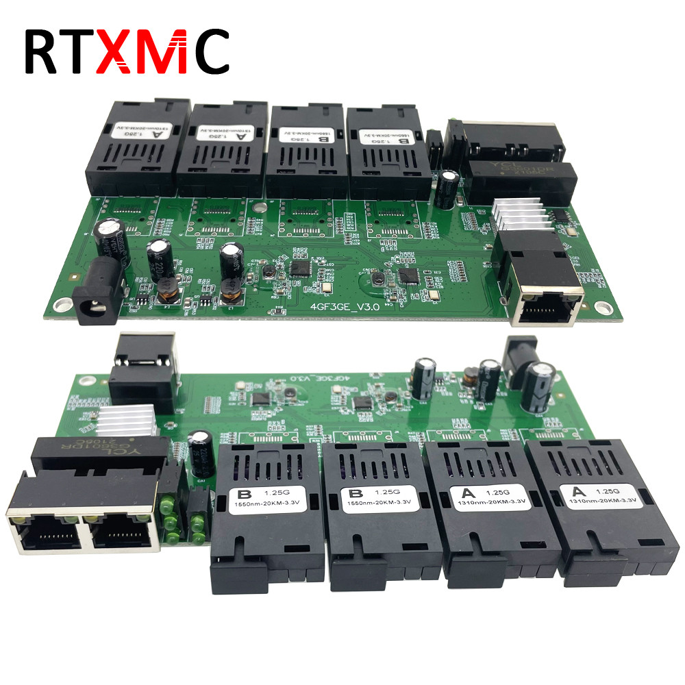 new 4GF3GE Gigabit Ethernet switch Ethernet Fiber 4*1.25G Fiber Port & 3*10/100/1000M UPT Gigabit Fi
