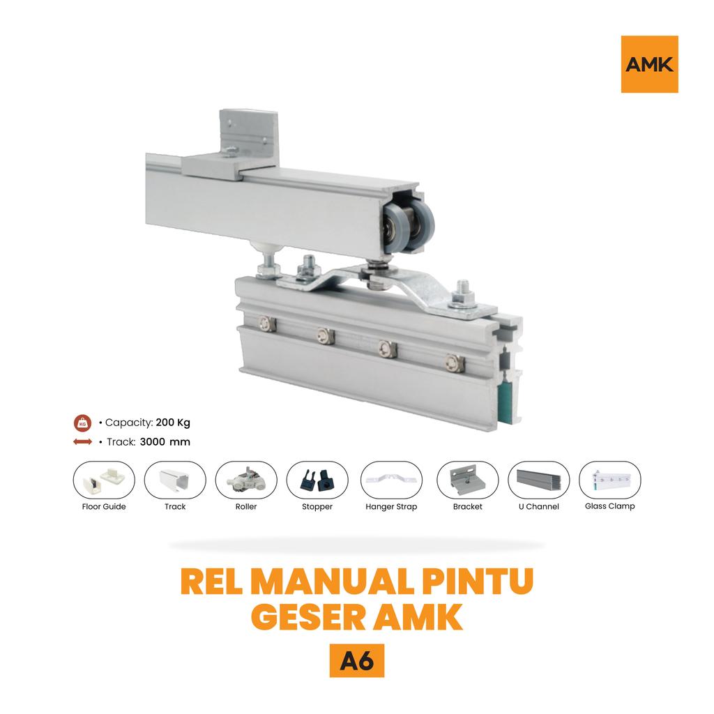 Aksesoris Rel Sliding AMK A6 Glass, Aksesoris