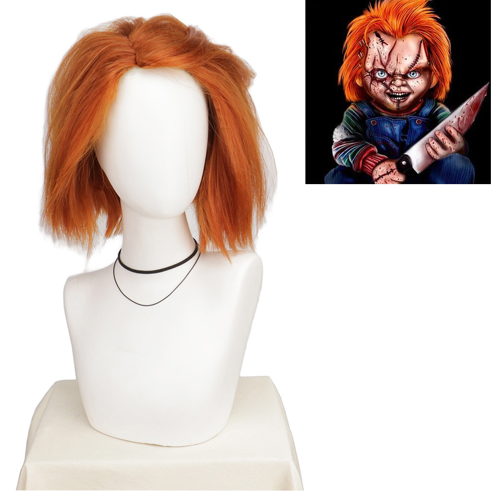 Seed Of Chucky Orange Cosplay Wig Bride Of Chucky Heat Resistant Cosplay Costume Wigs