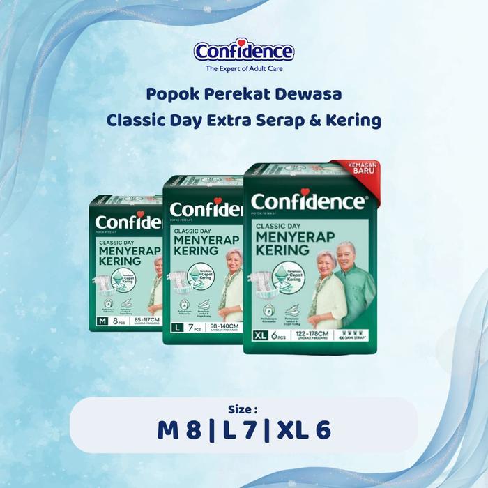 Ready ASLI - Popok Perekat Dewasa Confidence Classic Day M/L/XL pamper tape