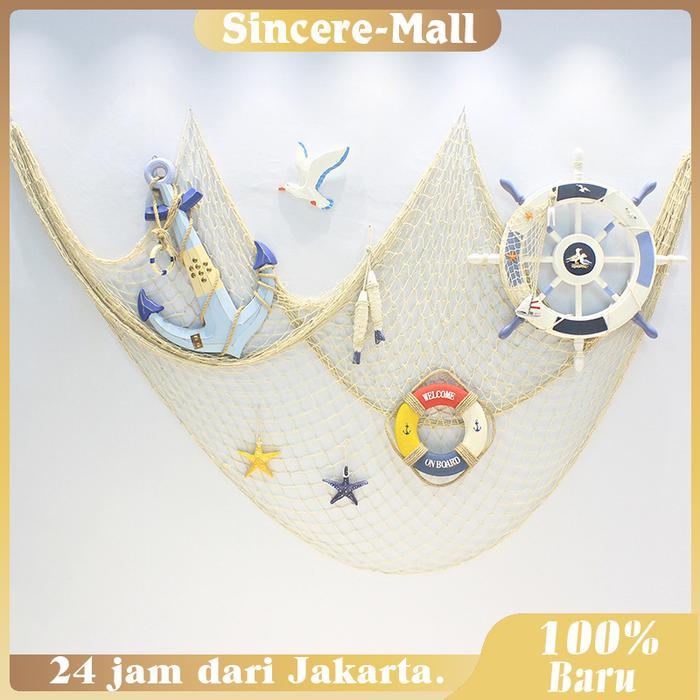 Jaring Ikan Laut Mediterania 1m*2m Dekorasi Dinding Jala Ika