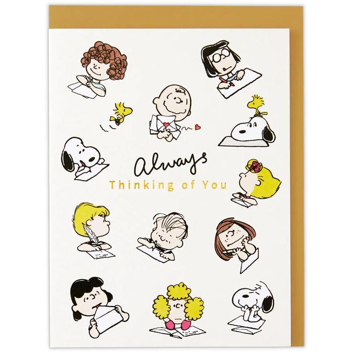 Greeting Card- Hallmark- Peanuts- Snoopy- Faces- Thinking Of You Card-Jp
