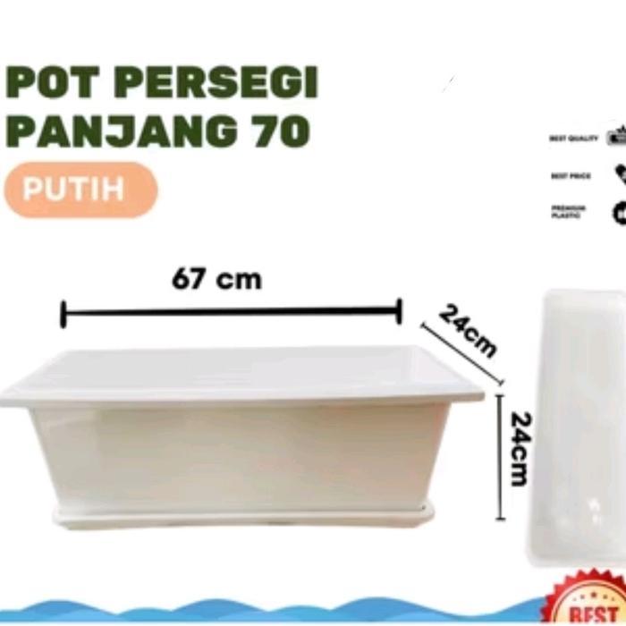 Najwa Gadget Pot Panjang Putih Polos Ukuran 70 Minimal 2, Pot Tanaman Murah, Pot Bunga Panjang Kotak