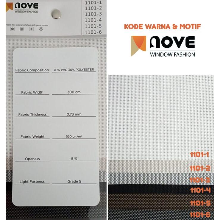 Tirai Gulung - Roller Blind Indoor Sunscreen Solar Screen - Nove