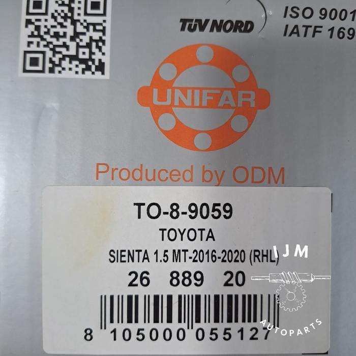 Cv Joint As Roda Assy Kanan Toyota Sienta Manual Unifar