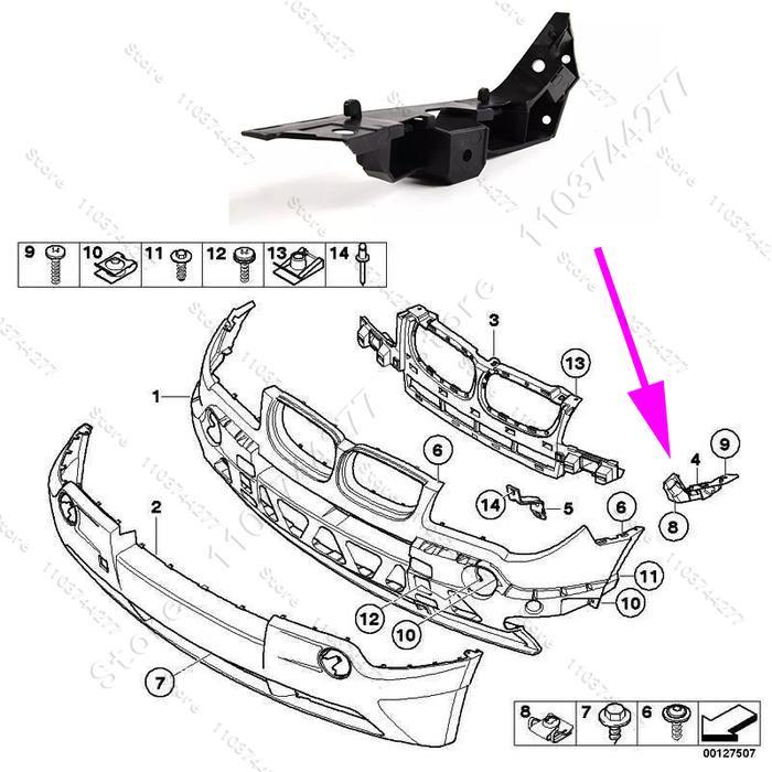 FOR 2004-2010 BMW X3 (E83) FRONT BUMPER BRACKET SUPPORT 51113400919 51113400920