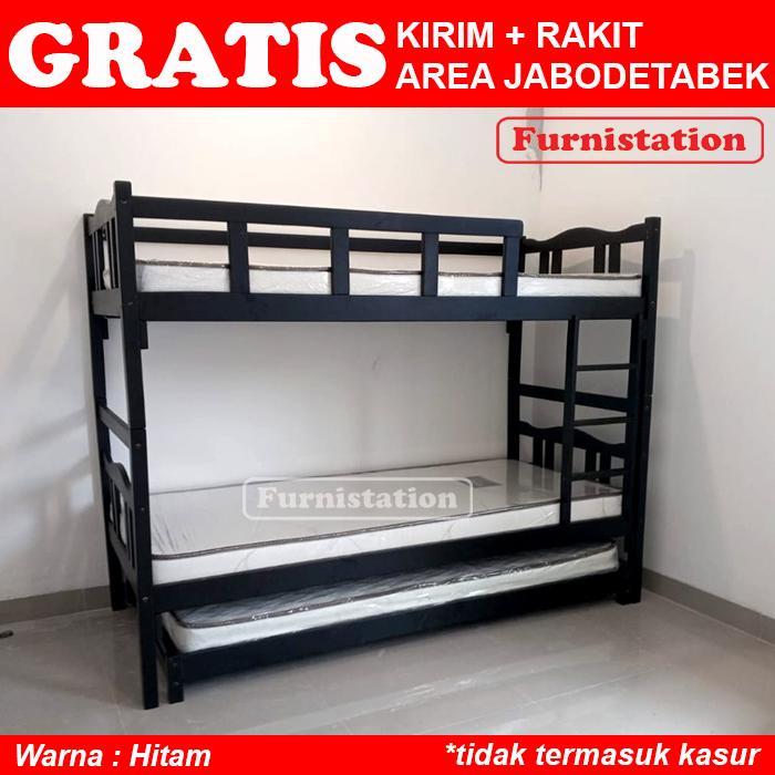 Ranjang Tingkat Kayu / Ranjang Susun / Tempat Tidur Tingkat / Bunk Bed