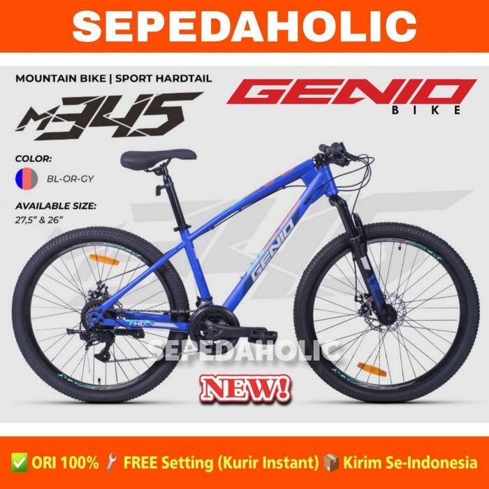 Sepeda Gunung MTB GENIO M 345 M345 Ukuran 26 & 27.5 Inch BY UNITED