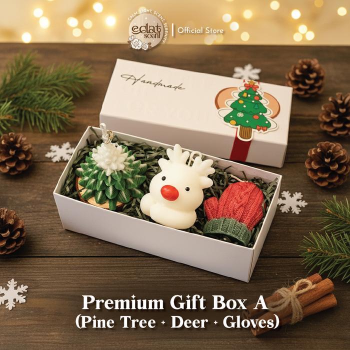 Eclat Candles Gift Set Box Lilin Aromaterapi Christmas Aromatherapy Candle Santa Claus Snowman