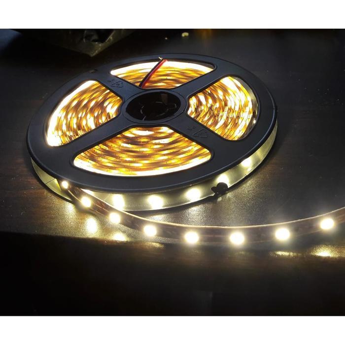 LAMPU SMD LED STRIP FLEXIBLE STRIPS 5METER 12V 5050-60 IP33 KUNING