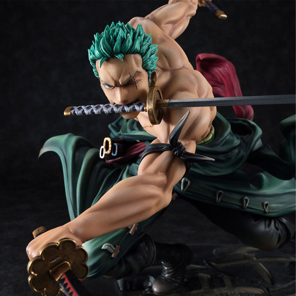 One Piece Two Style 10CM Figure Toys Anime GK Roronoa Zoro Three-blade Sa-maximum PVC Action