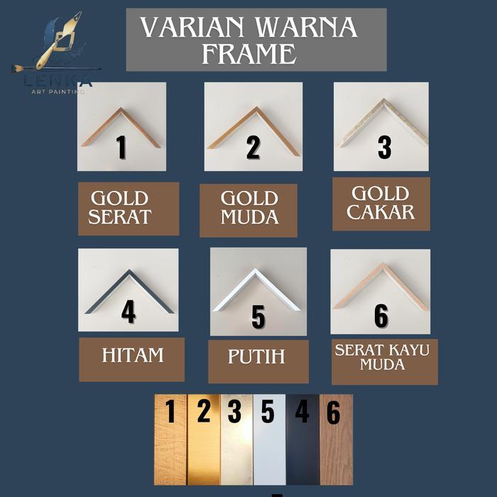 Suryadiart Lukisan Dinding Abstrak Aesthetic Tekstur Timbul Kanvas Handmade Cat Akrilik Frame