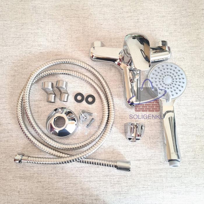 Keran Bathtub Soligen kx82243 Mixer Panas Dingin Komplit Set/Kran Shower Kamar Mandi