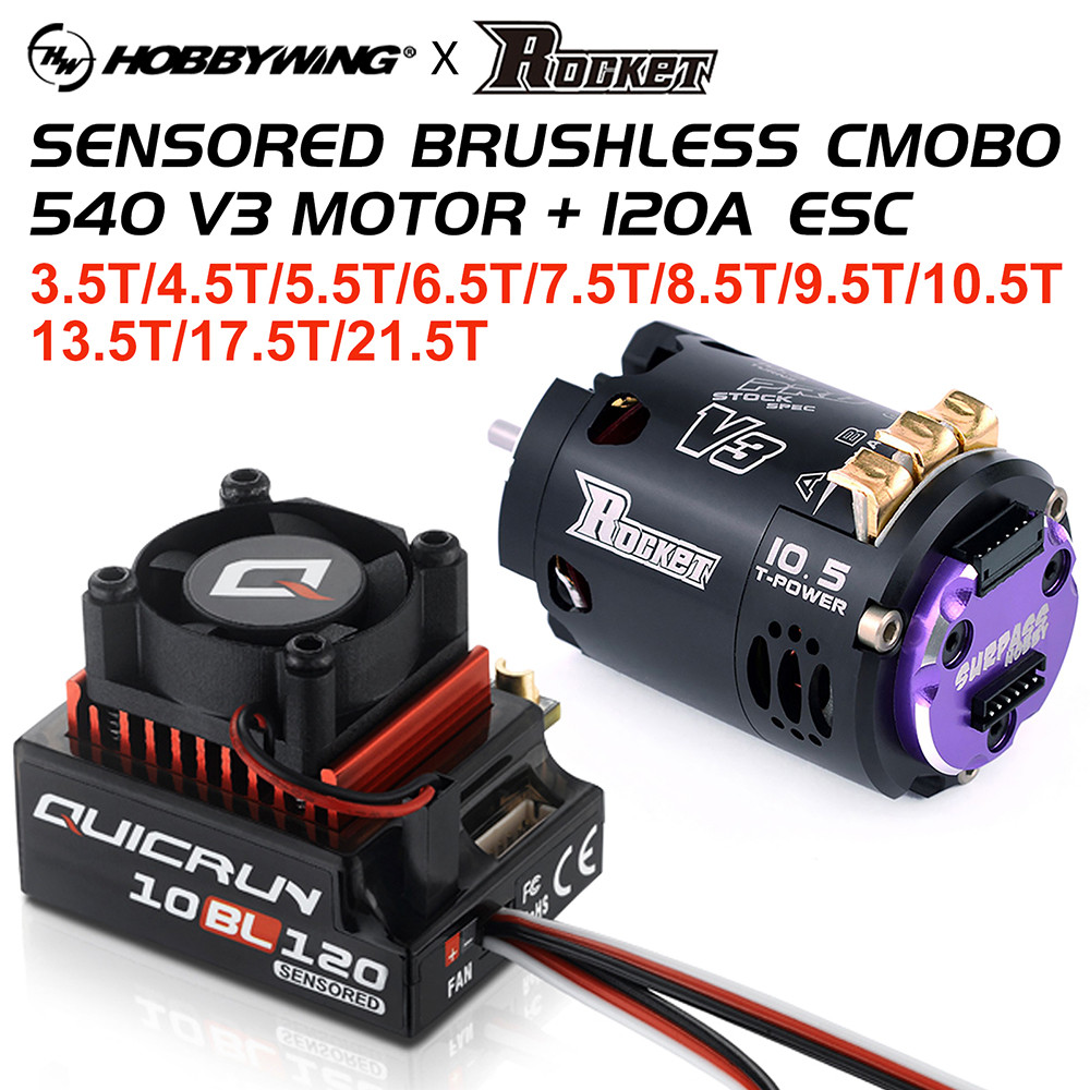 Rc Motor Hobbywing 10Bl120 Esc Rocket 540 V3 Motor Sensored Brushless O For 1/10 Drift Rc Car