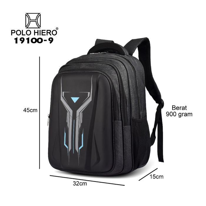 Tas Ransel Polo Hiero 19100 Tas Backpack Laptop Sekolah Tas Ransel Kerja Hardcase