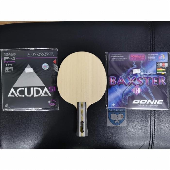 BAT TENIS MEJA DONIC ORIGINAL CARBON PLUS RUBBER SET BINTIK SERANG