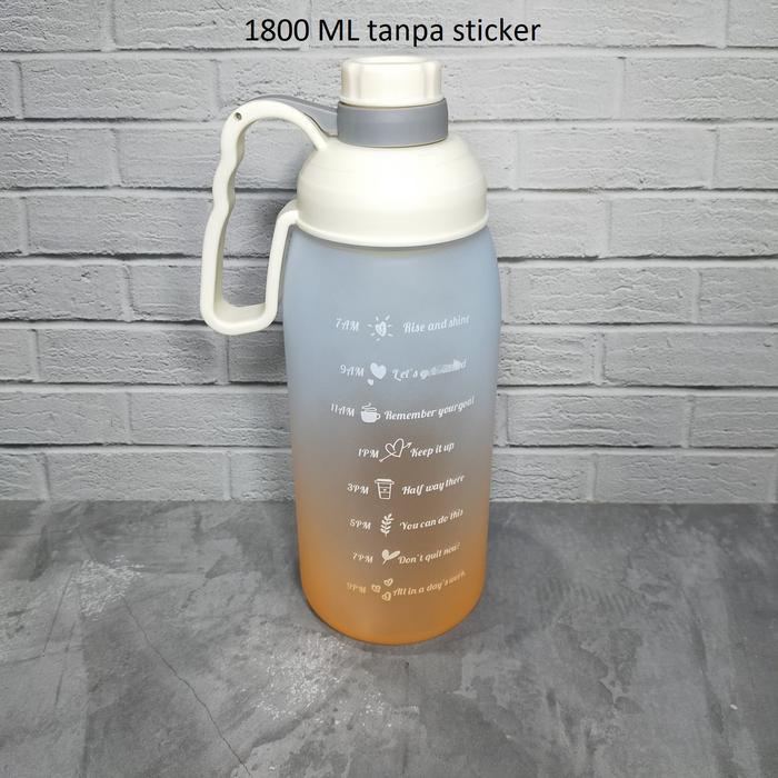 (PROMO RAMADHAN) BOTOL MINUM MOTIVASI TRITAN QUIFIT 2LITER HANDLE GRADASI GRADIASI - MOTIF D PREMIUM