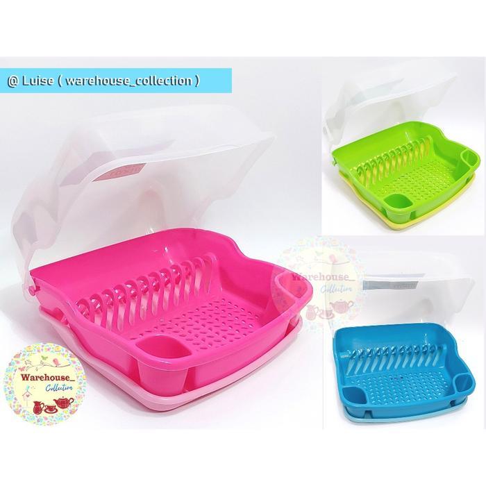 Tempat Piring+Tutup Luxio 3348-Dx Dish Wash Drainer Pengering Tempat Gelas Rak Piring