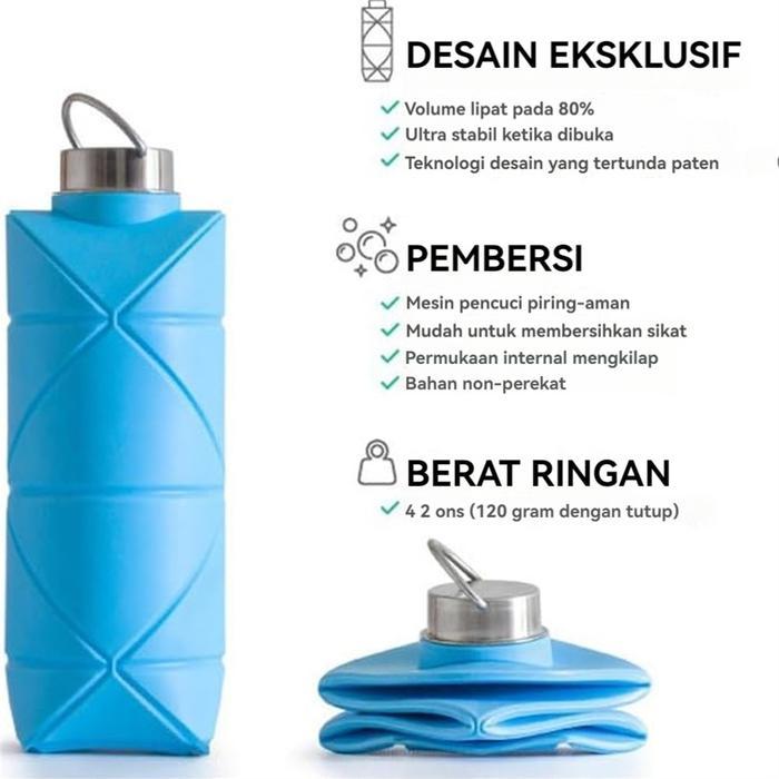 Premium 700Ml/Botol Minum Lipat Botol Minum Lipat Silikon Tempat Minum Silikon Botol Minum Portable