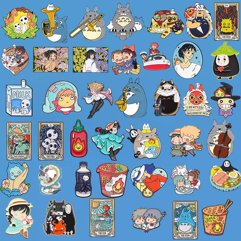 Miyazaki Hayao Ghibli Enamel Pin Cute Totoro Lapel Pins For Backpacks Clothes Badges Cute Brooch