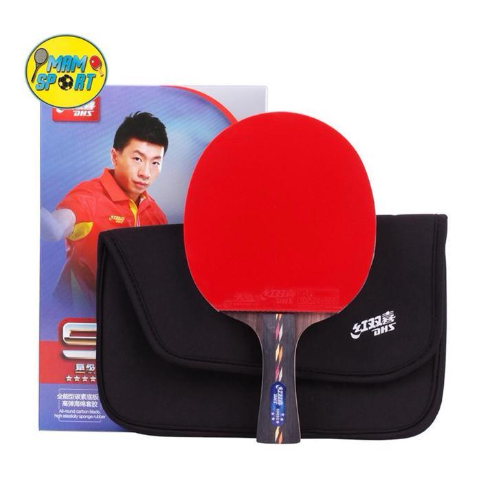 Bet Pingpong Tenis Meja DHS 5002C Carbon 5 STAR Plus Cover Original