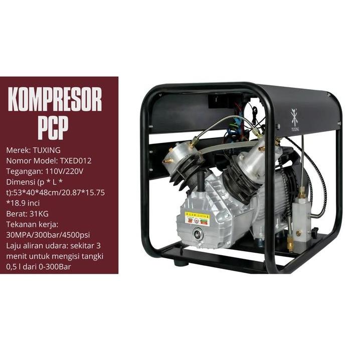 kompresor pcp tuxing 4500 psi 300 bar autostop untuk scuba diving