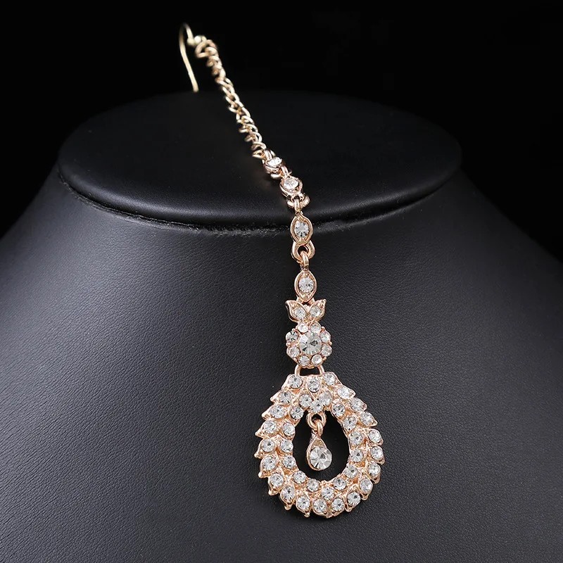 Exaggerated Retro Crystal Necklace Set for Women Luxury Dinner Party Dress Accessories Clavicle