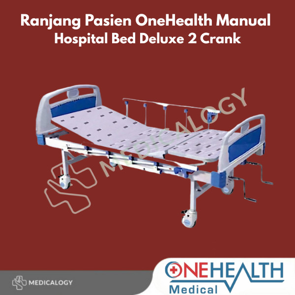 Ranjang Pasien OneHealth Manual Hospital Bed Deluxe 2 Crank