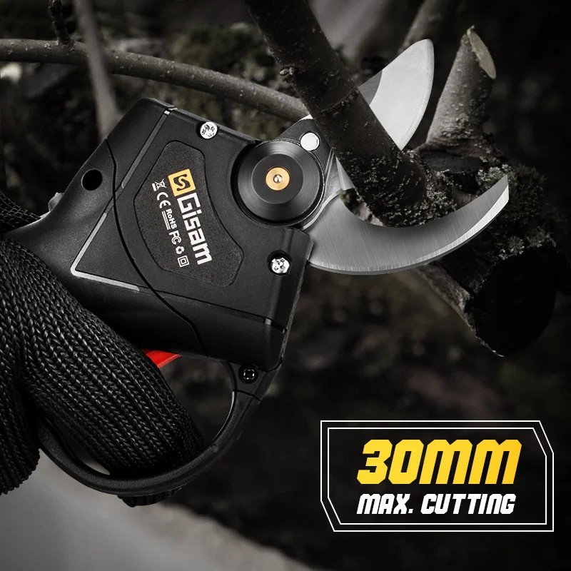 Gisam Cordless Electric Pruning Shears Rechargeable Battery Scissors Mini Pruning Shears Fruit Tree