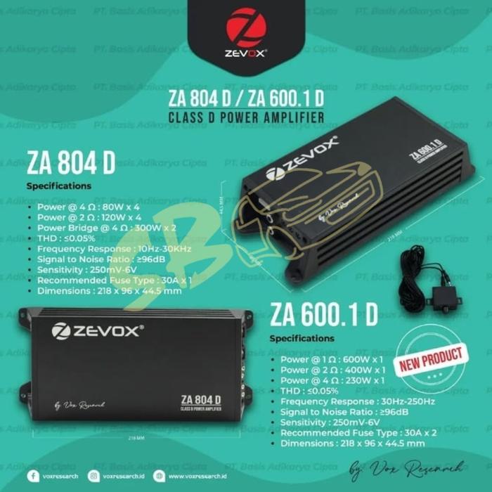Power Amplifier Zevox Za 804 D Atau Za 600.1D Class D Za804D Za600.1D